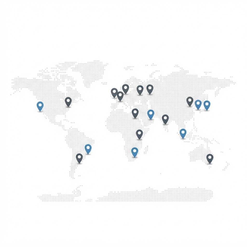 Global shipment coverage map